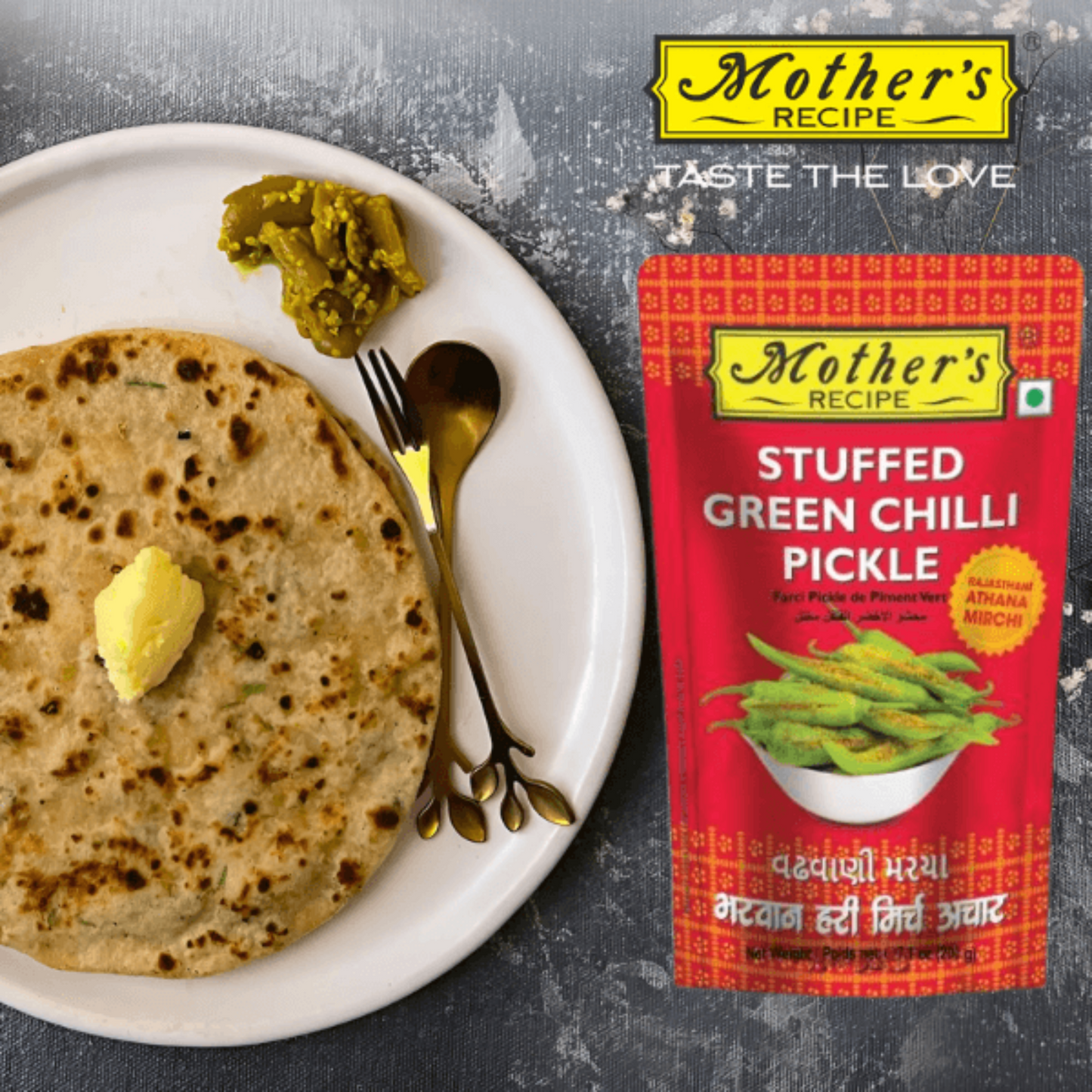 MOTHERS STUFFED GREEN CHILLI PICKLE 200GM