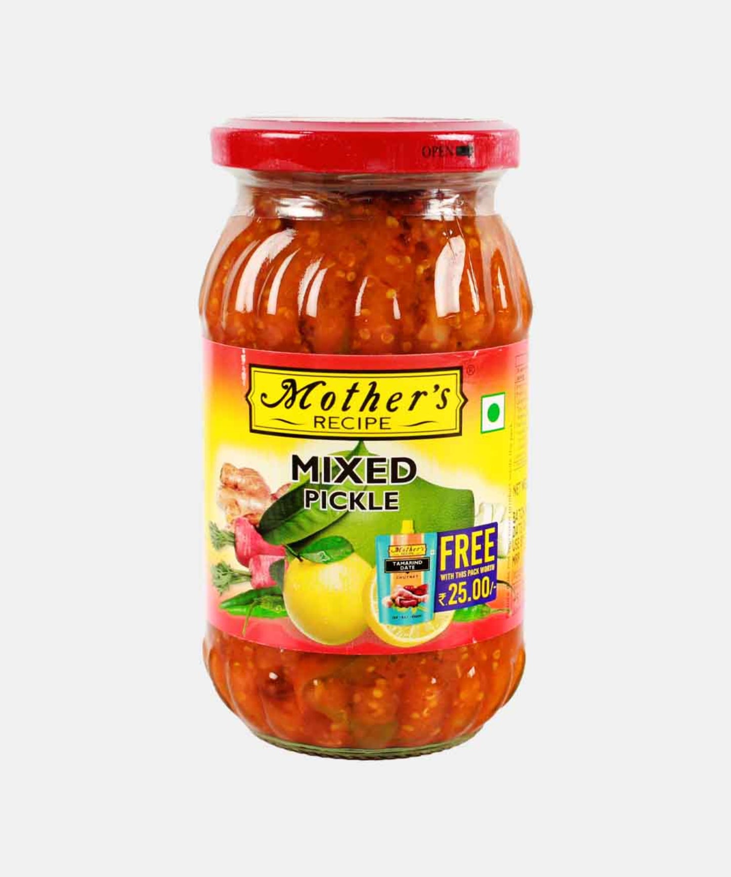 MOTHERS MIXED PICKLE 400 GM JAR.