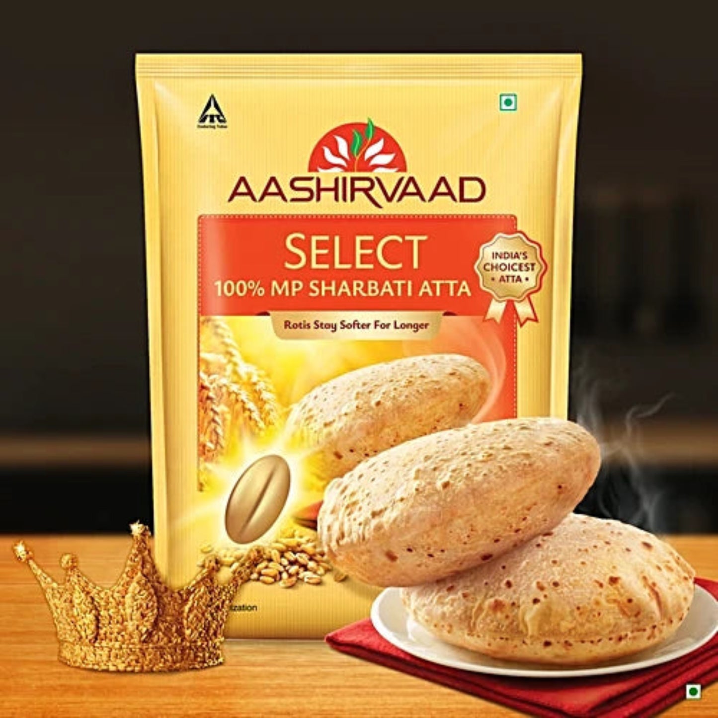 AASHIRVAAD ATTA SELECT 5KG BAG.