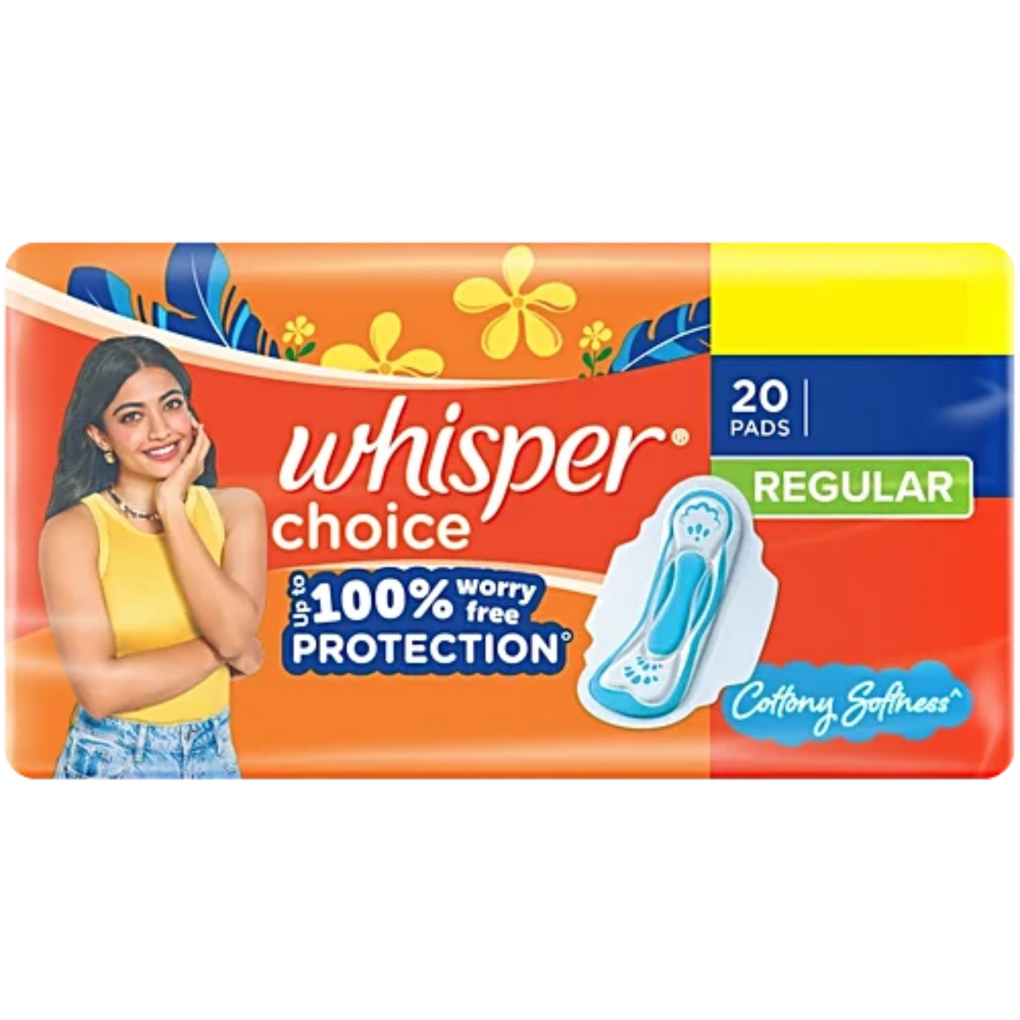 WHISPER CHOICE 20 REGULAR PADS WITH WINGS