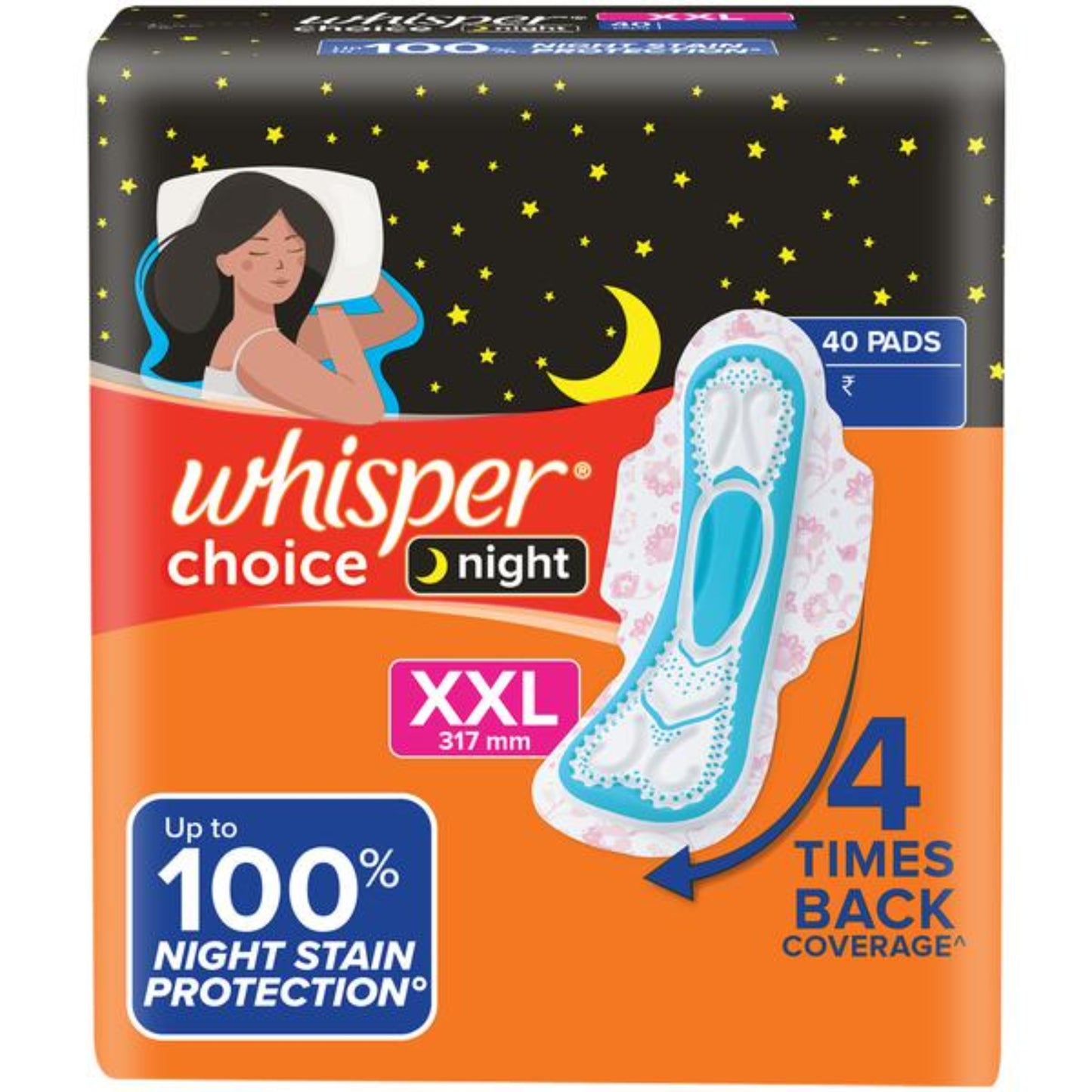 WHISPER CHOICE NIGHT 40 PADS
