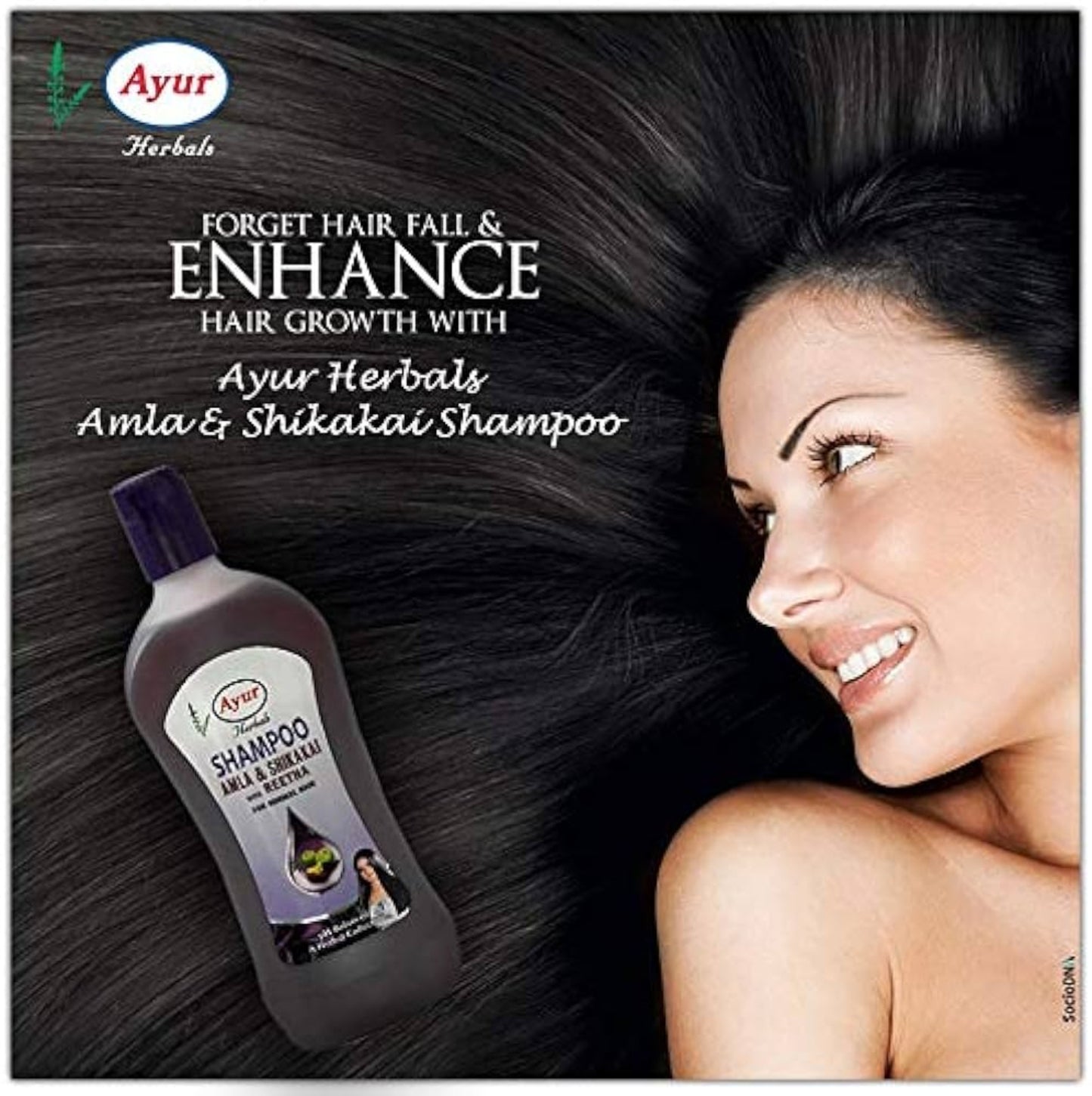 AYUR AMLA SHIKAKAI SHAMPOO 200 ML BOTTLE.