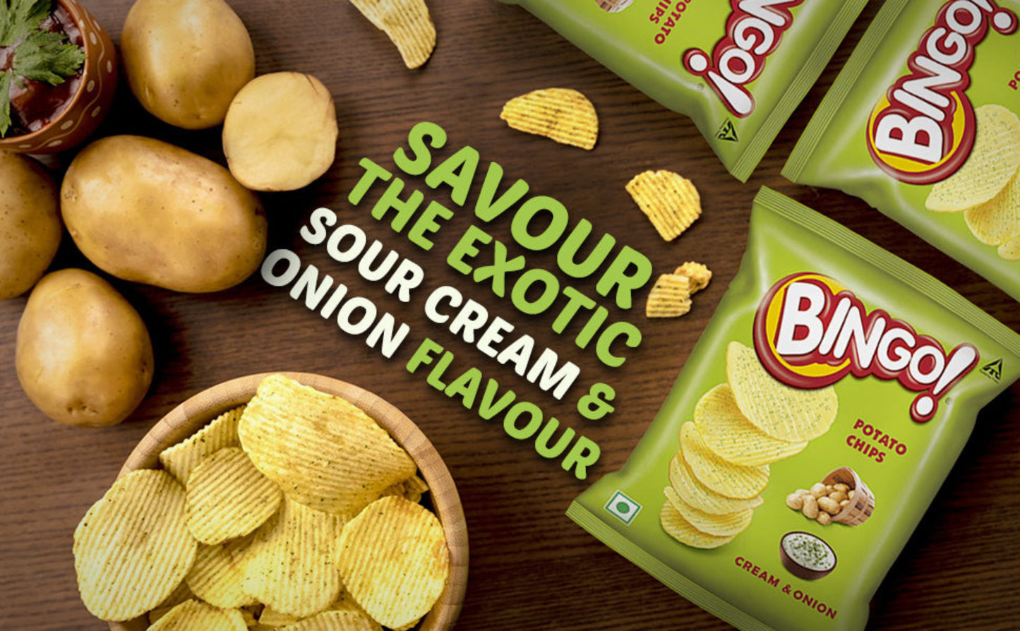 BINGO CHIPS CREAM ONION 50GM