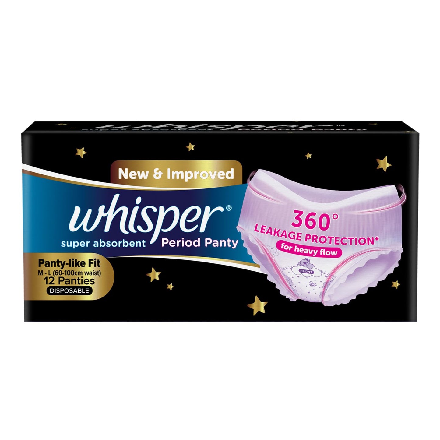 WHISPER PANTIES M-L 12PCS