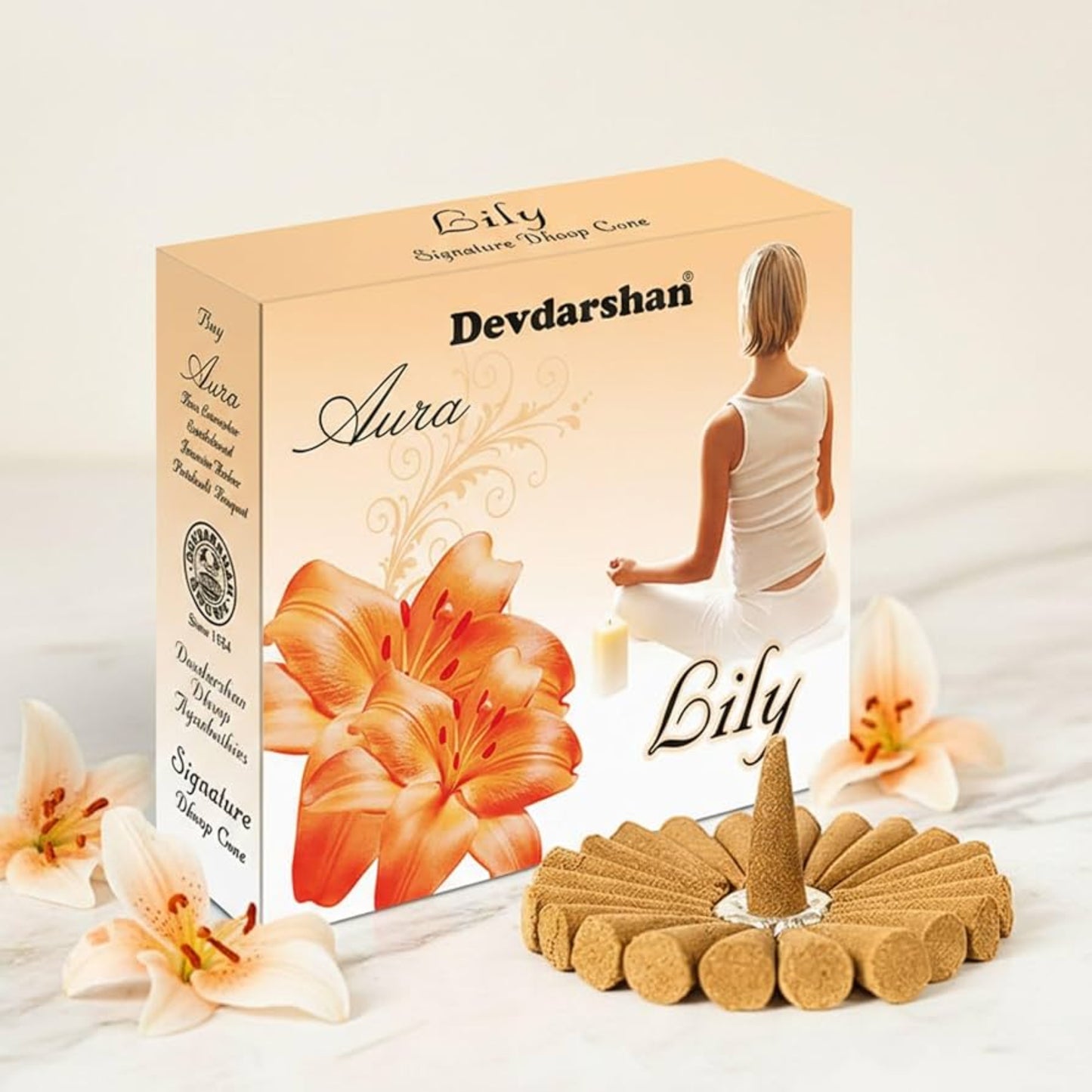 DEVDARSHAN DHOOP AURA LILY 20 CONES