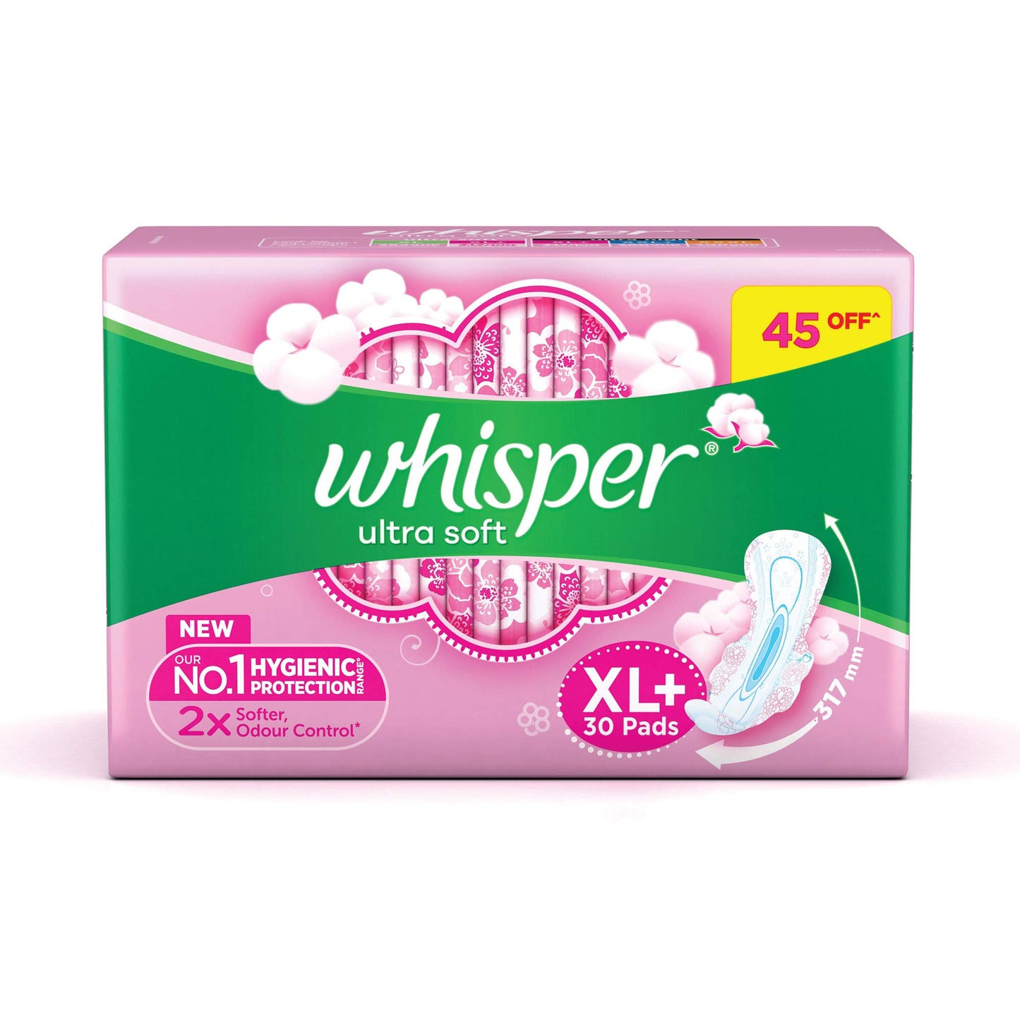 WHISPER ULTRA SOFT XL 30PADS