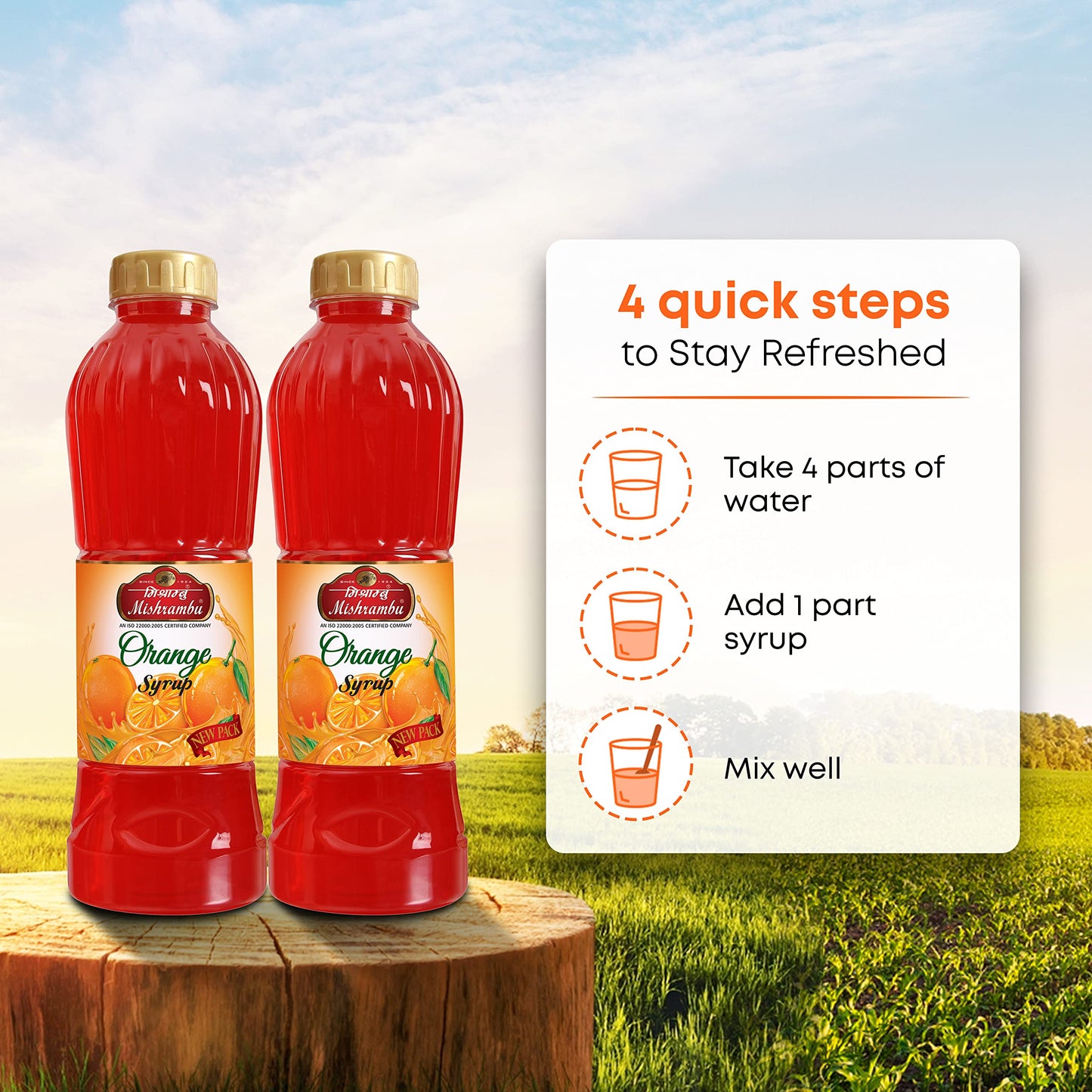 MISHRAMBU ORANGE SYRUP 750ML SQUASH