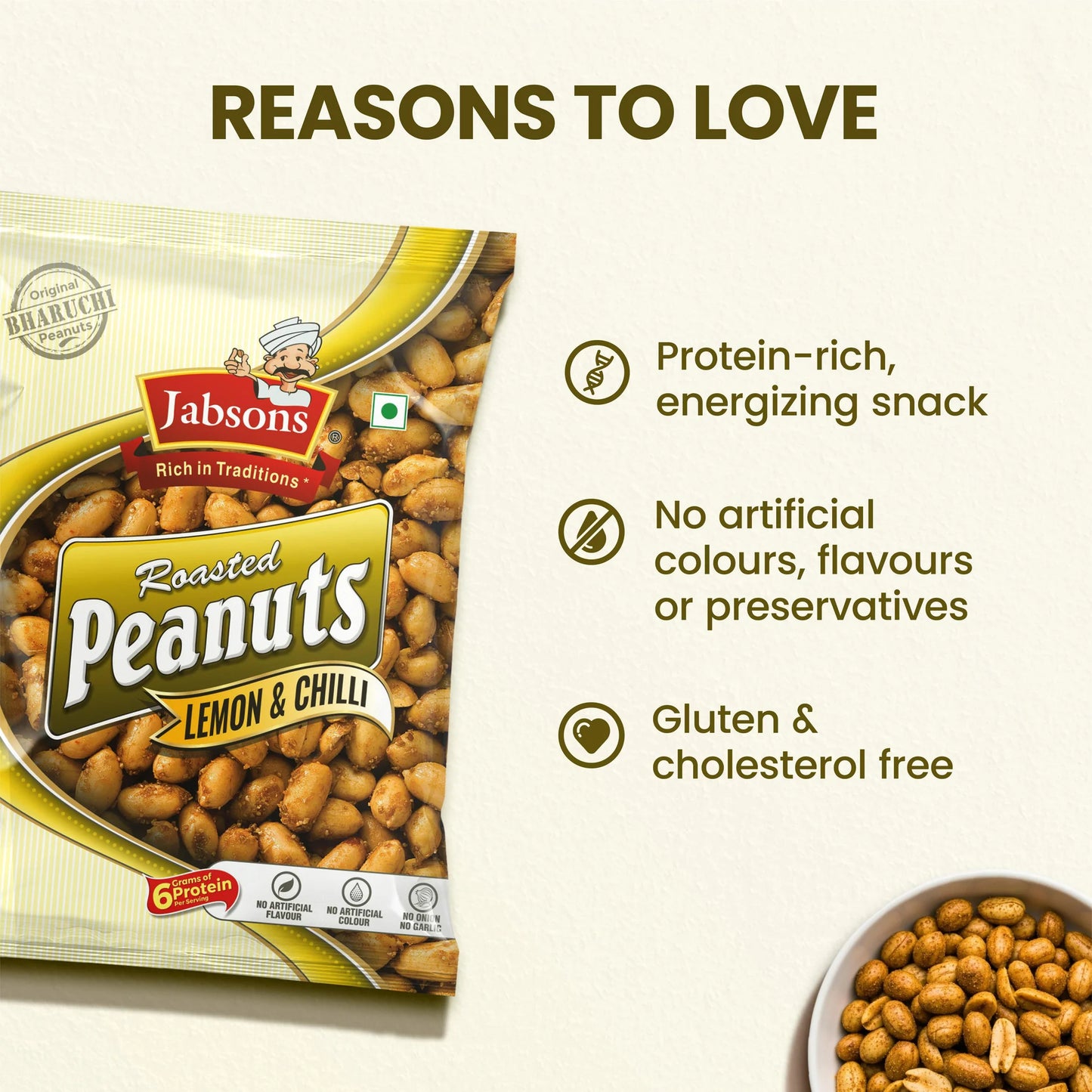 JABSONS PEANUT LEMON CHILLI 140GM (NAMKEEN)