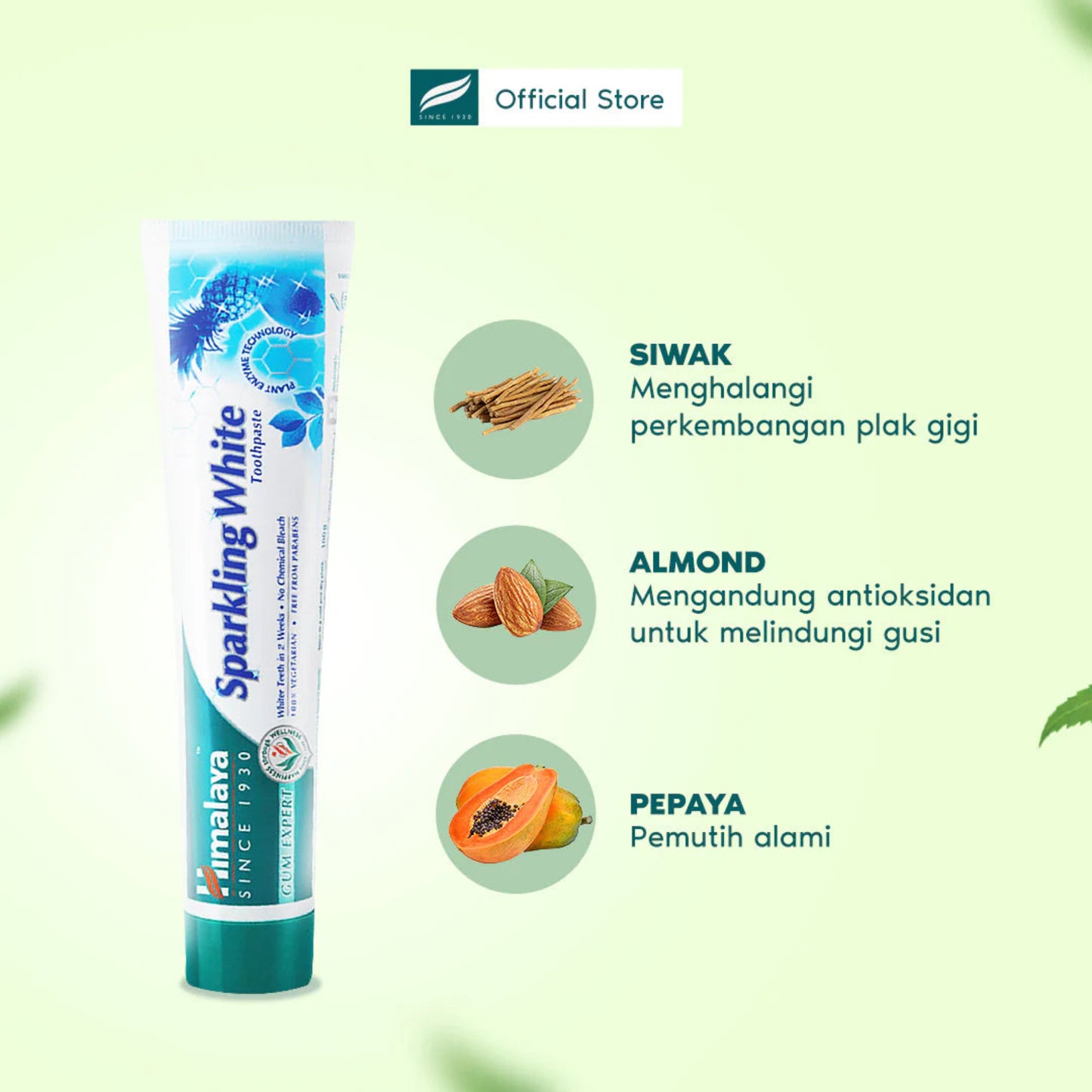 HIMALAYA SPARKLING WHITE TOOTH PASTE 175 GM.