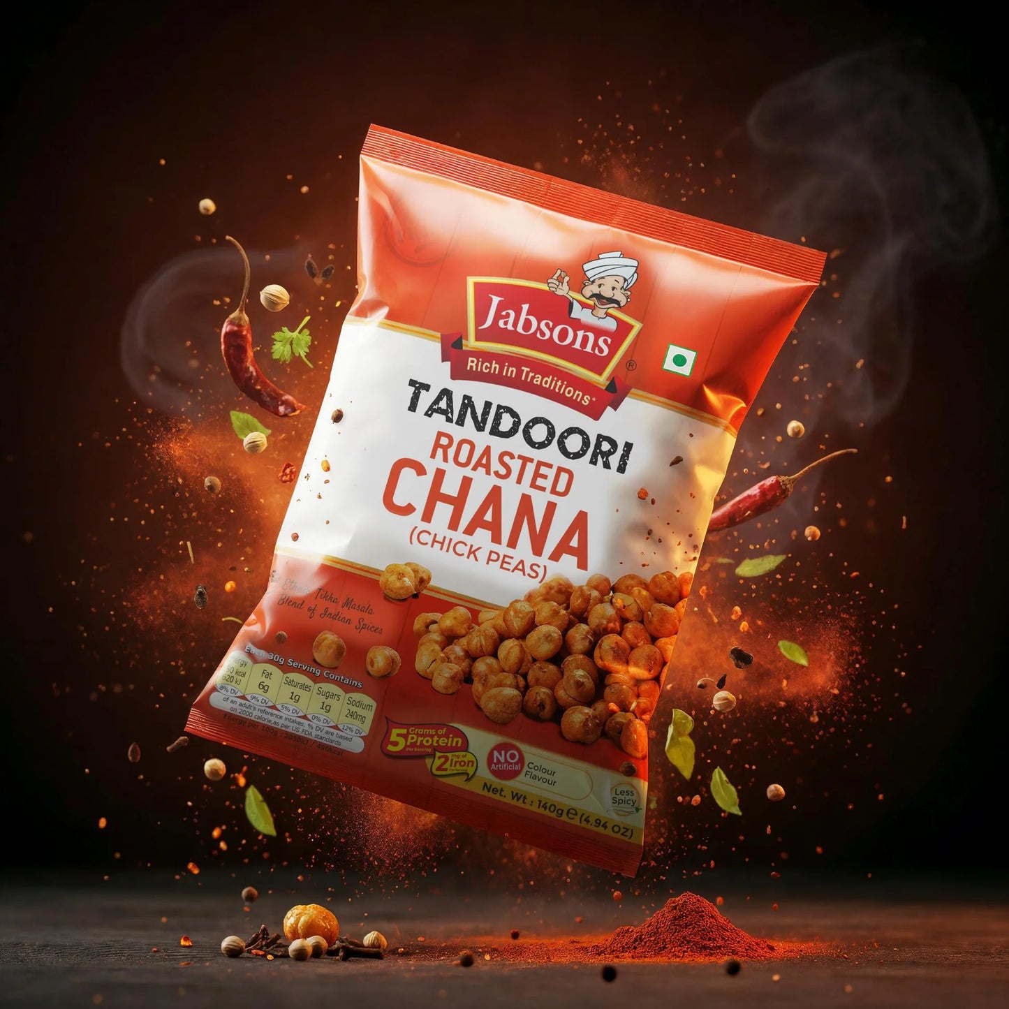 JABSONS TANDOORI ROASTED CHANA 140GM (NAMKEEN)