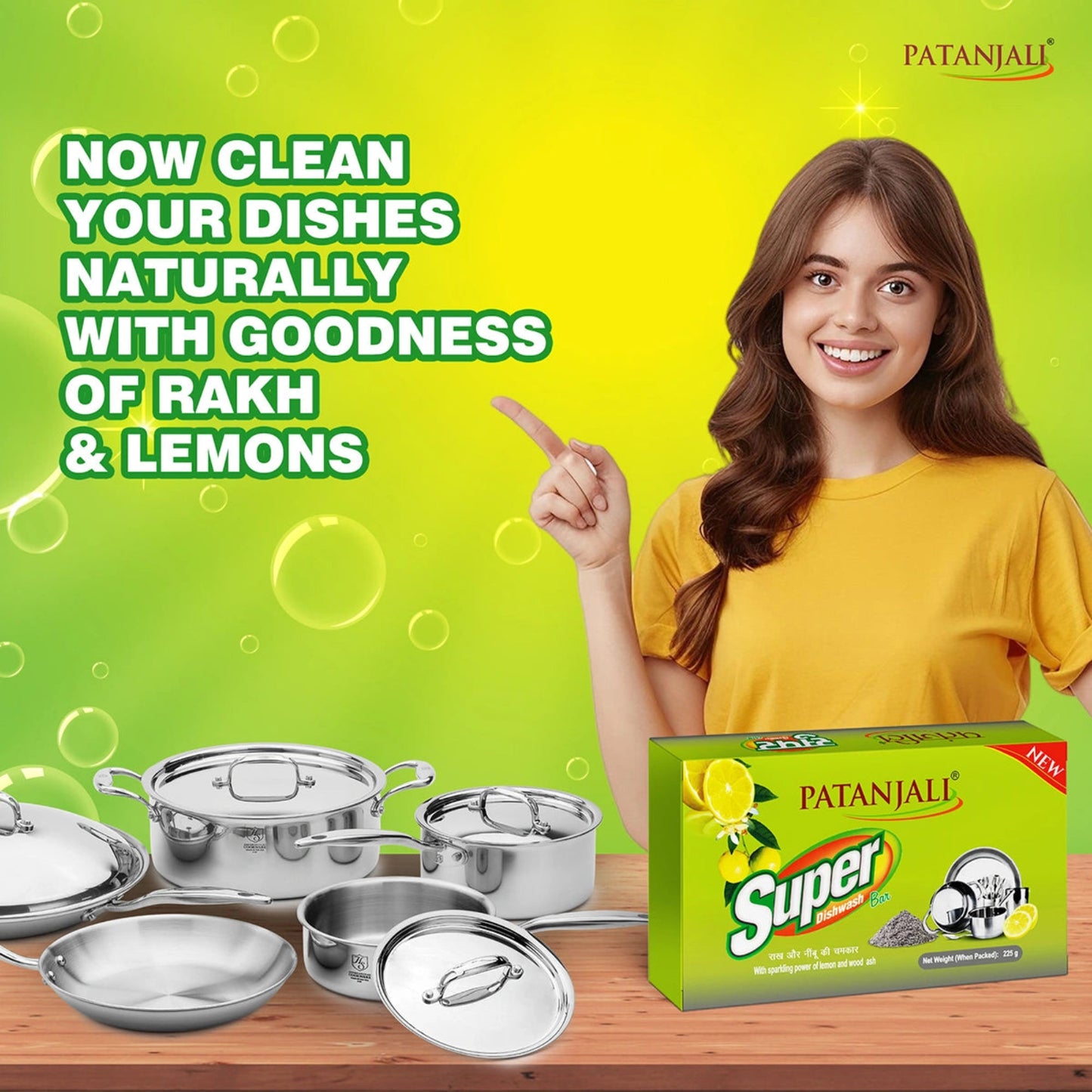 PATANJALI DISHWASH BAR 105GM*4
