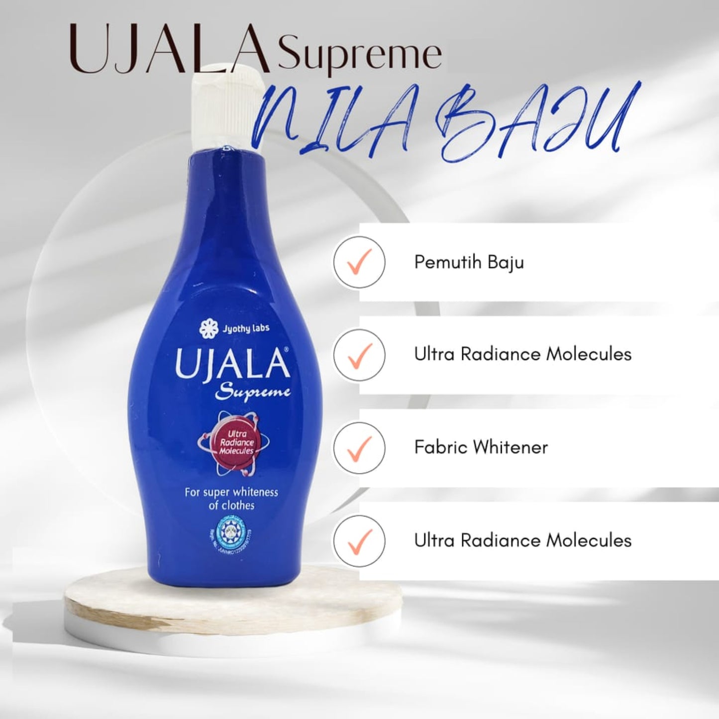 UJALA SUPREME 250 ML BOTTLE.