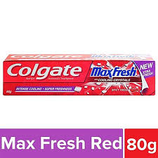 COLGATE MAX FRESH SPICY RED 80 GM TUBE.