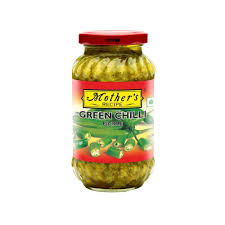 MOTHER GREEN CHILLI PICKLE 400 GM JAR.