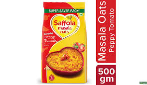 SAFFOLA OATS PEPPY TOMATO MASALA 500 GM POUCH.
