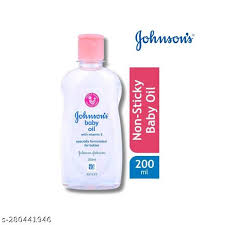 JOHNSON BABY OIL 200 ML BOTTLE.