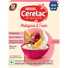 NESTLE CERELAC 4 MULTI GRAIN 5 FRUITS 300 GM BOX.