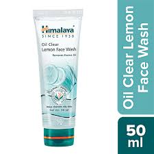 HIMALAYA FACE WASH OIL CLEAR LEMON 50 ML TUBE.