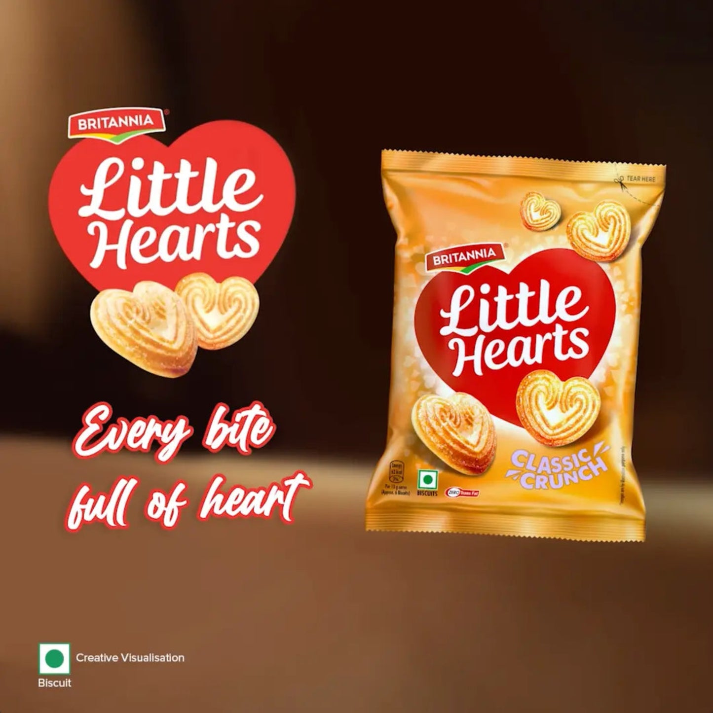 BRITANNIA LITTLE HEARTS BISCUITS 48 GM POUCH.