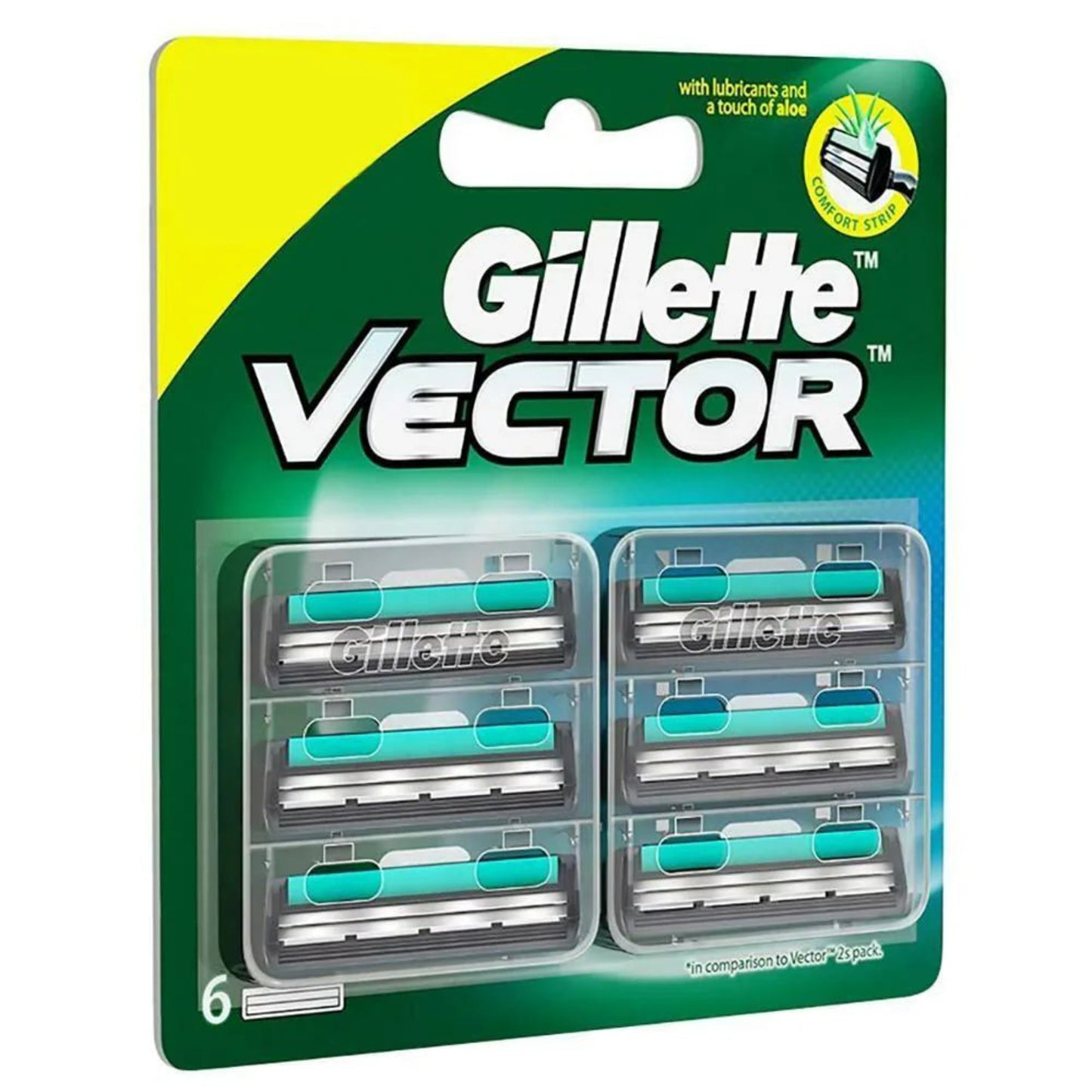GILLETTE VECTOR 6 TWIN BLADE CARTRIDGES.