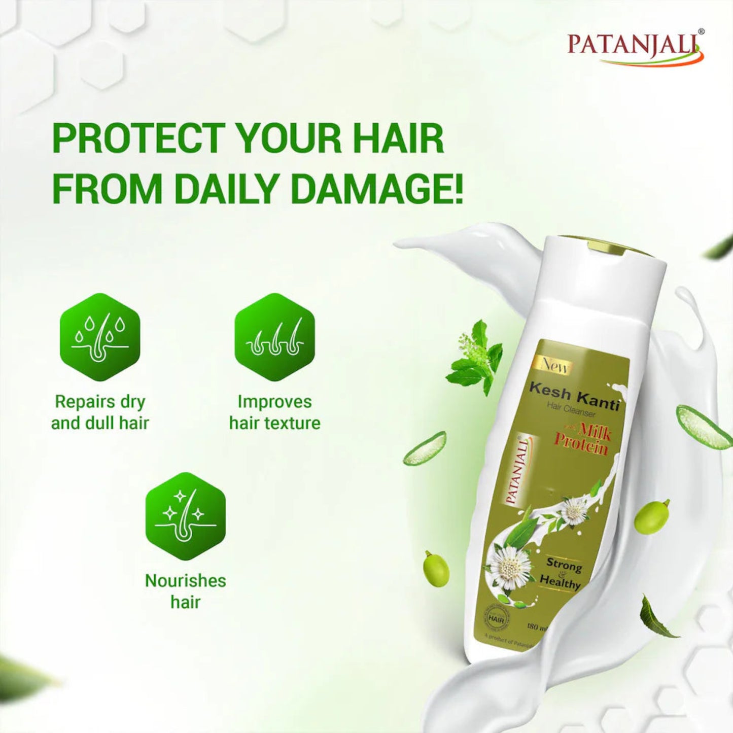PATANJALI KESH KANTI MILK PROTEIN 180ML (SHAMPOO)