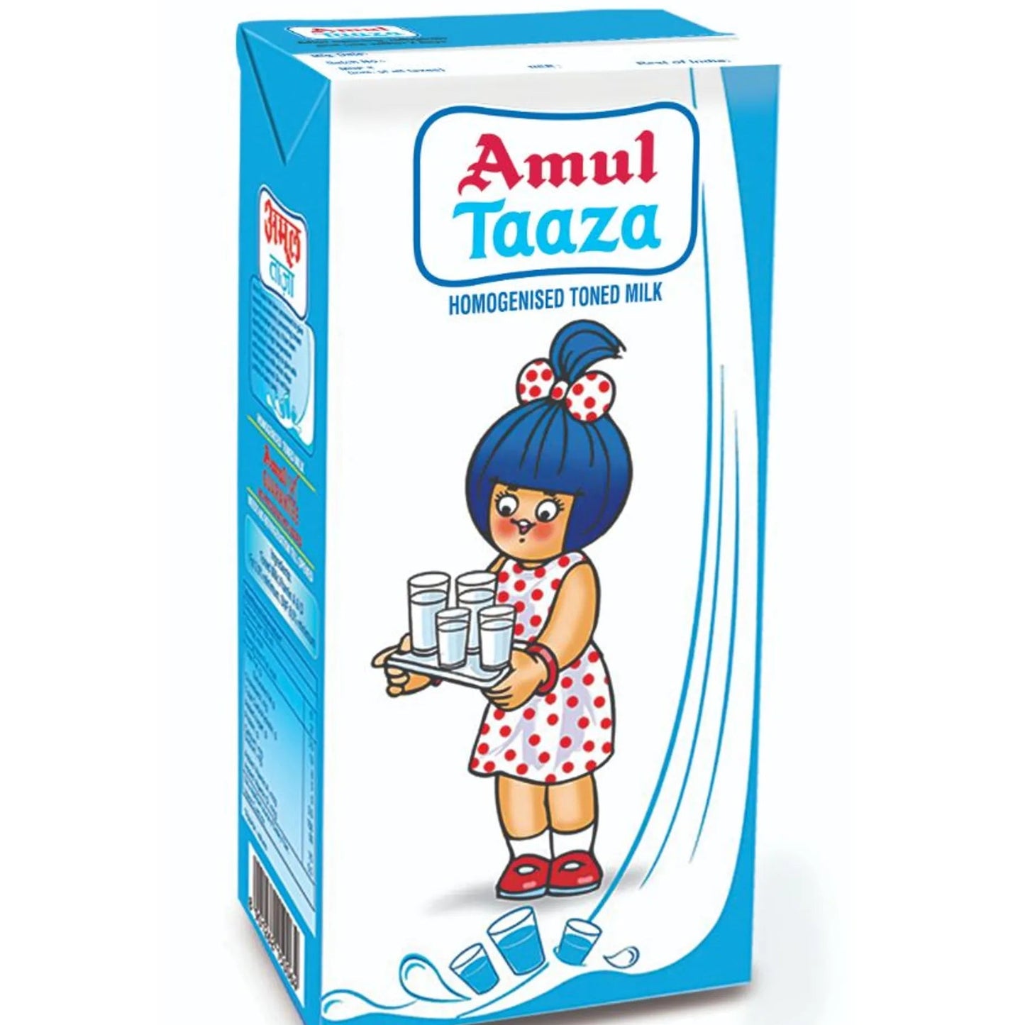 AMUL TAAZA HOMOGENISED TONED MILK 1 LTR TETRA.