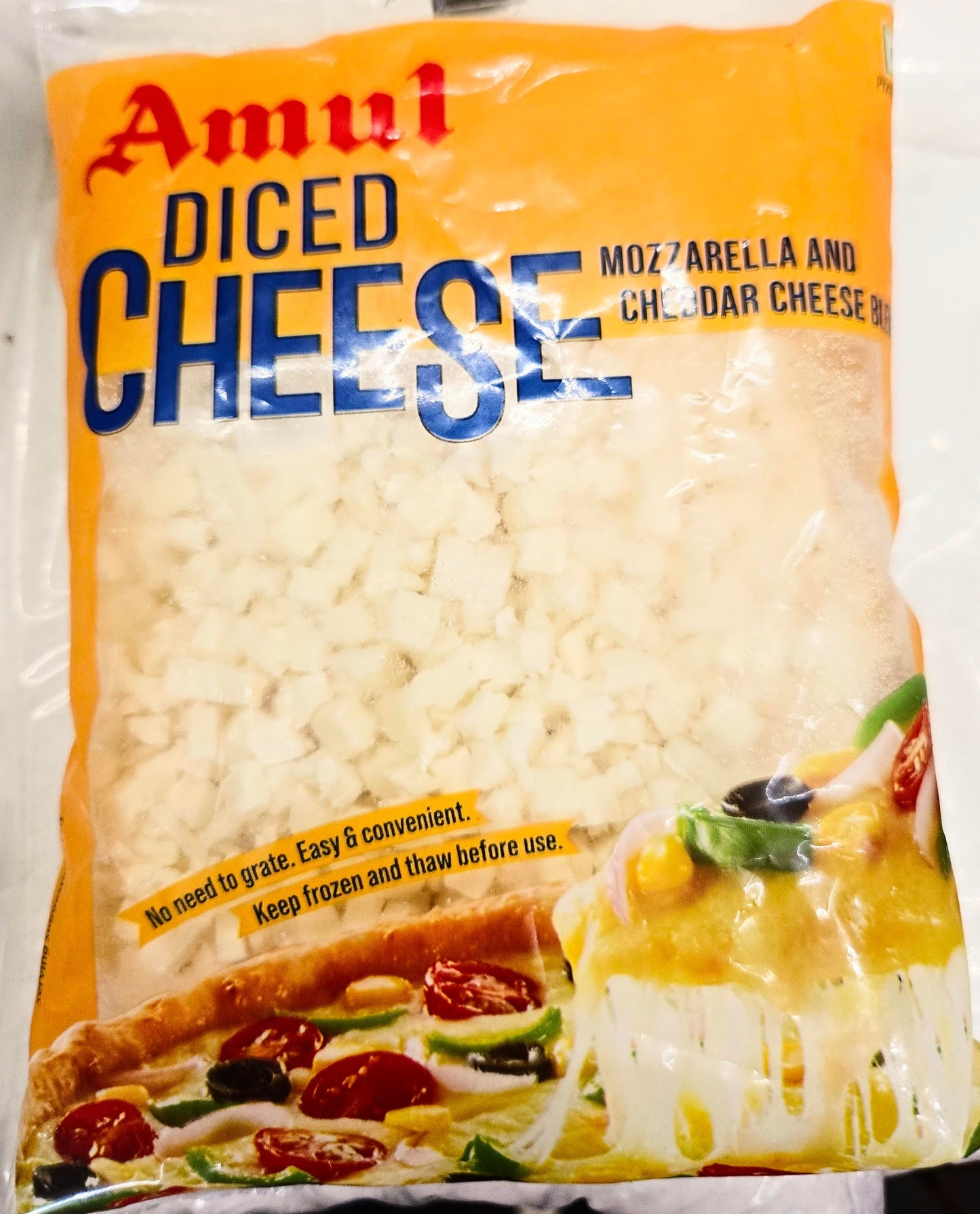 AMUL PIZZA CHEESE 200 GM POUCH.