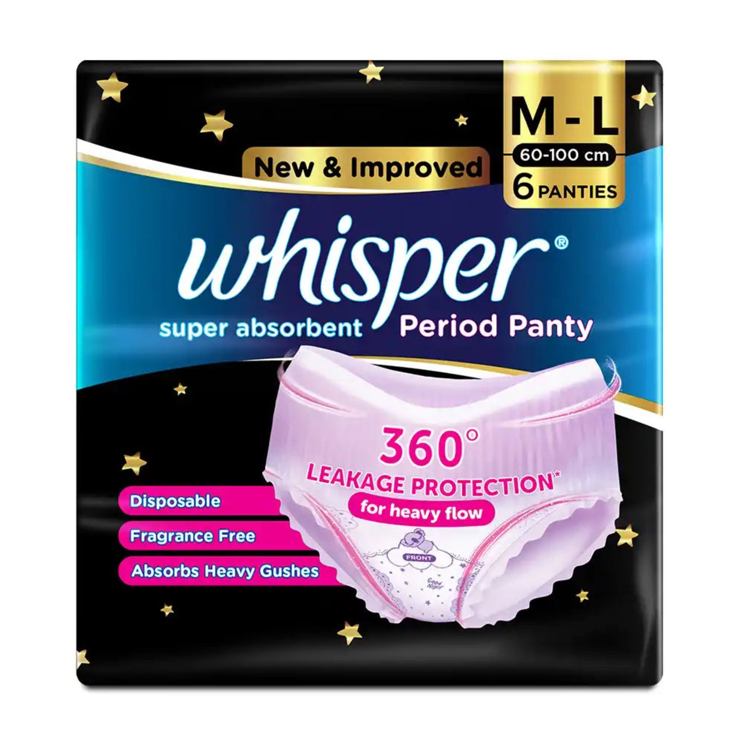 WHISPER PANTIES M-L 6PC