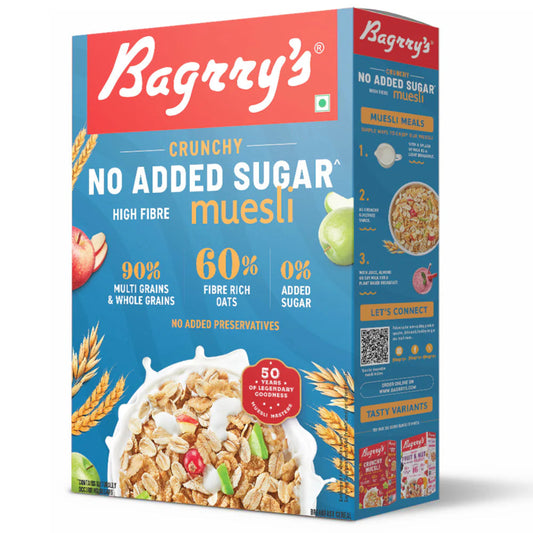 BAGGRYS MUESLI NO ADDED SUGAR 500GM
