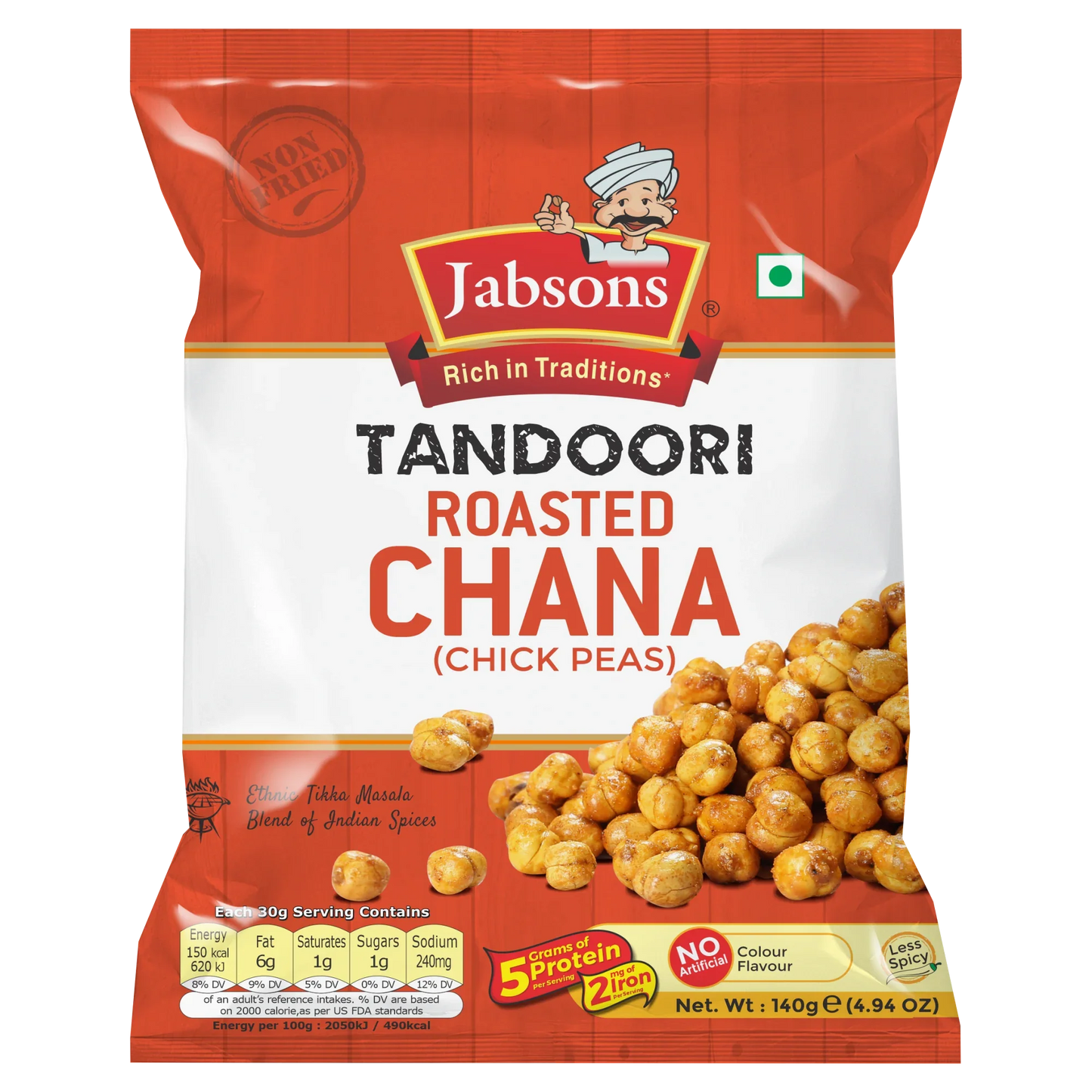 JABSONS TANDOORI ROASTED CHANA 140GM (NAMKEEN)