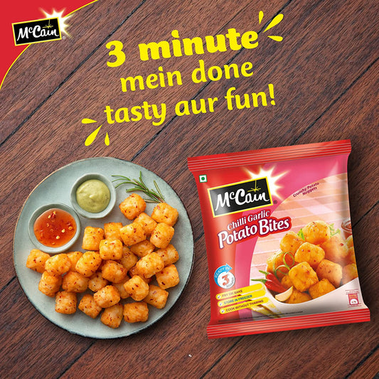 MCCAIN CHILLI GARLIC POTATO BITES 450 GM. POUCH