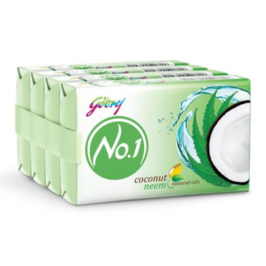GODREJ NO.1 COCONUT & NEEM SOAP 4*100 GM SET.