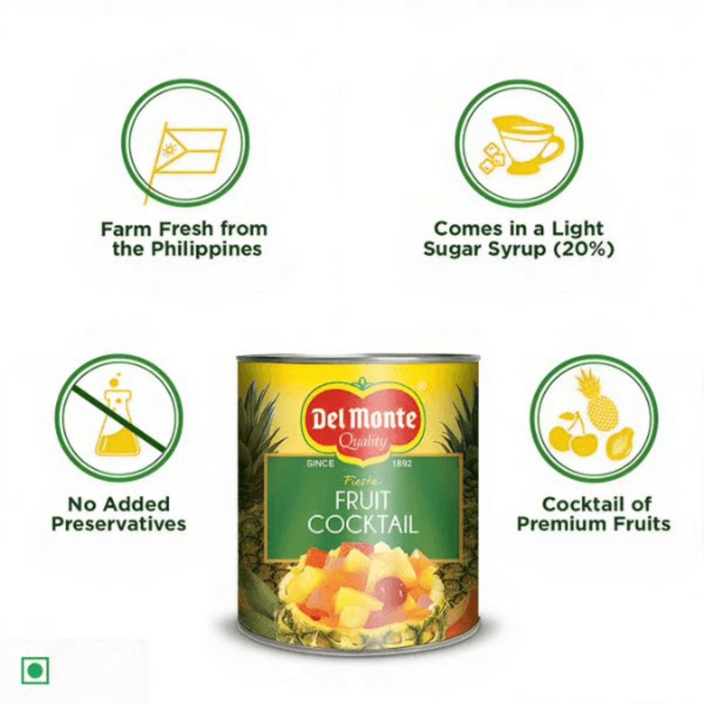 DELMONTE FRUIT COCKTAIL 439 GM TIN.