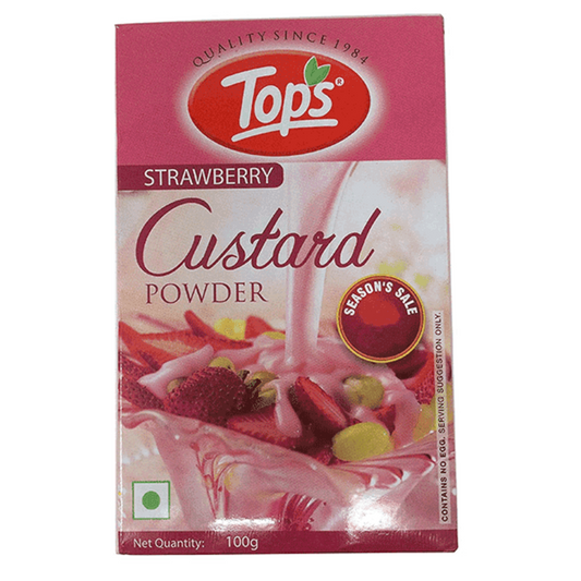 TOPS CUSTARD POWDER STRAWBERRY 100 GM CRTN.