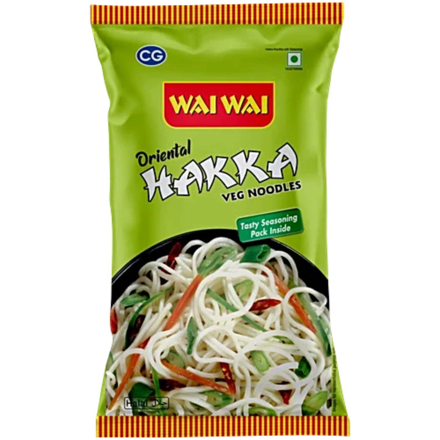 WAI WAI HAKKA VEG NOODLES 180 GM POUCH.