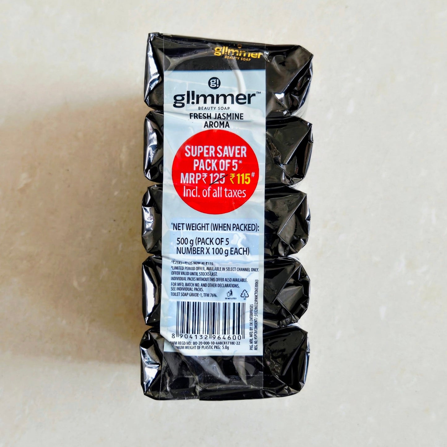 GLIMMER SOAP FLORAL JASMINE 100GM*5