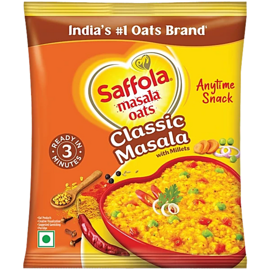 SAFFOLA OATS CLASSIC MASALA 40 GM POUCH.