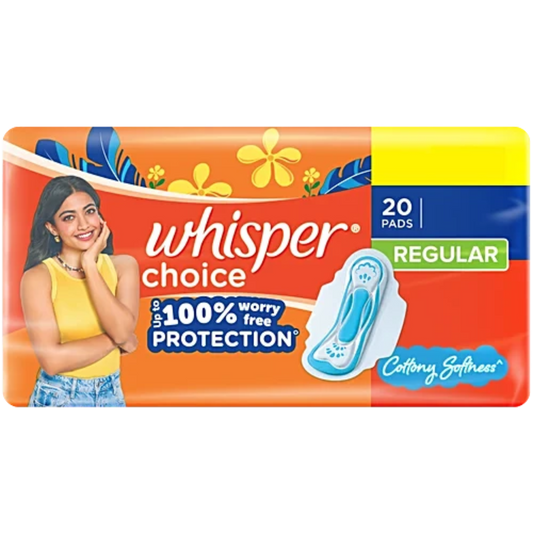 WHISPER CHOICE 20 REGULAR PADS WITH WINGS