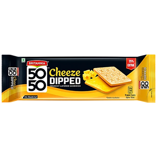 BRITANNIA 50-50 CHEESE DIPPED BISCUIT 150GM