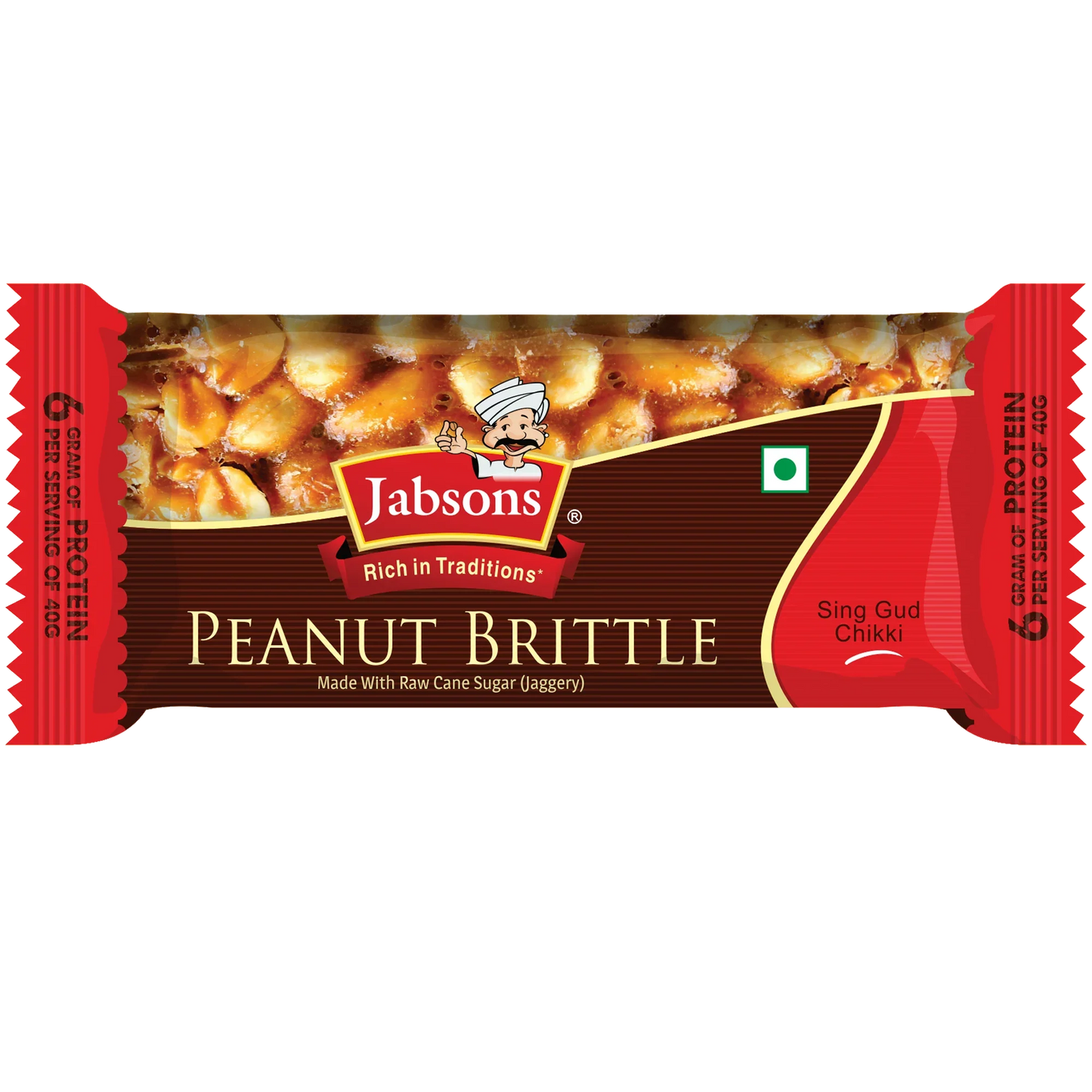 JABSONS PEANUT BRITTLE 40GM