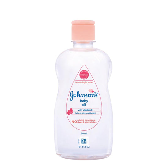 JOHNSON BABY OIL 50 ML BOTTLE.