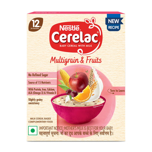 NESTLE CERELAC 4 MULTI GRAIN 5 FRUITS 300 GM BOX.