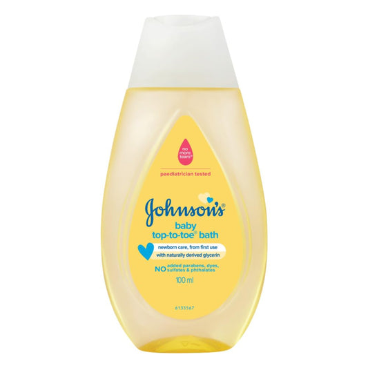 JOHNSON BABY TOP TO TOE WASH 100 ML BOTTLE.