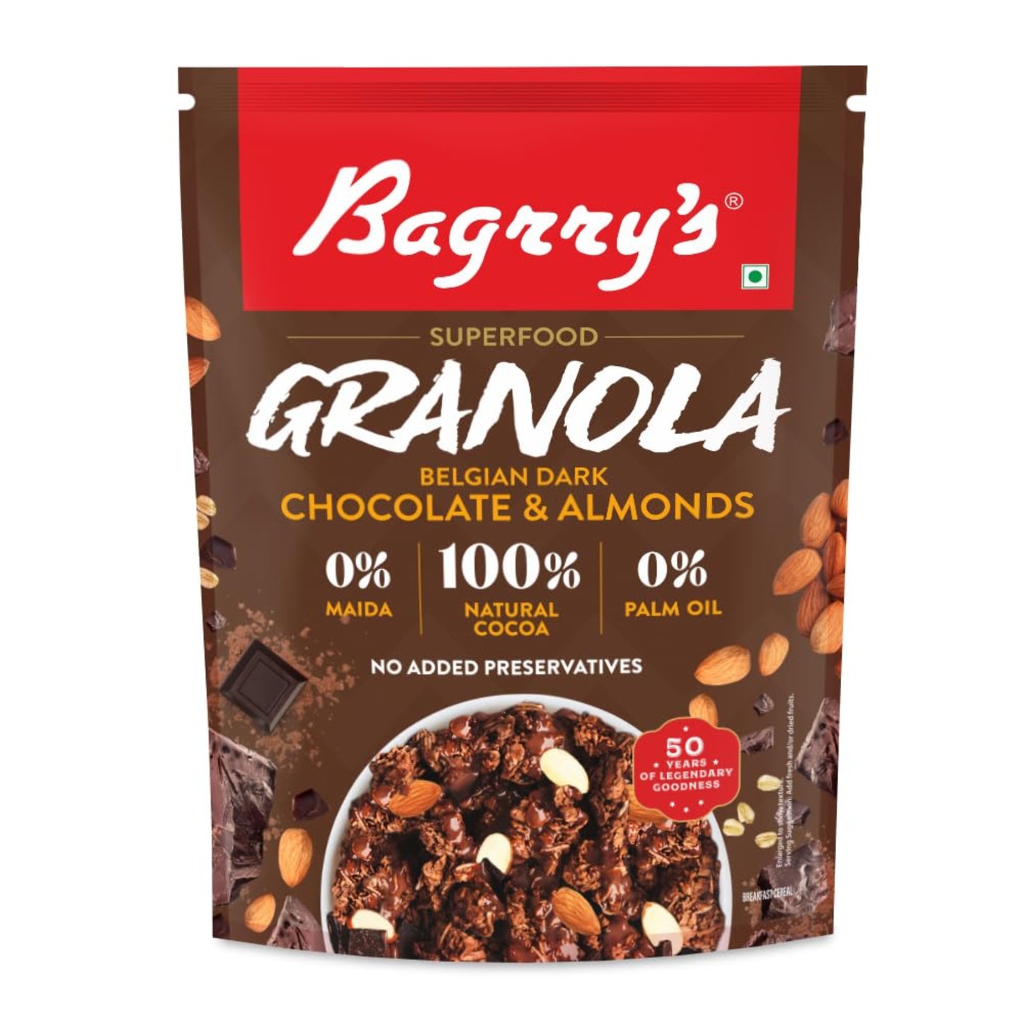 BAGGRYS GRANOLA CHOCOLATE AND ALMONDS 400GM