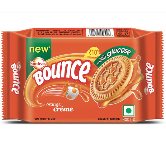 SUNFEAST BOUNCE ORANGE CREAM BISCUITS 100 GM.