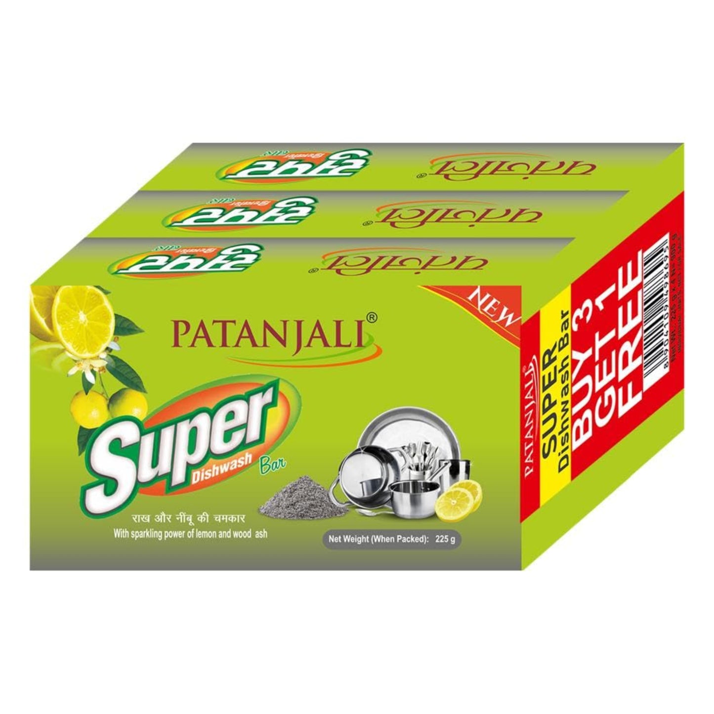 PATANJALI DISHWASH BAR 105GM*4