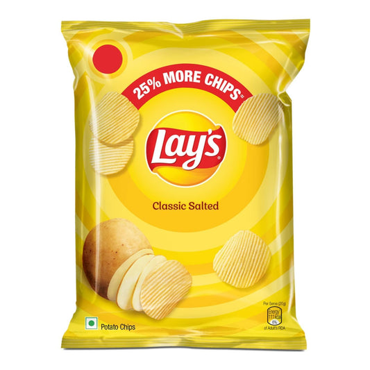LAYS CLASSIC SALTED 55 GM PACKET. (CHIPS)