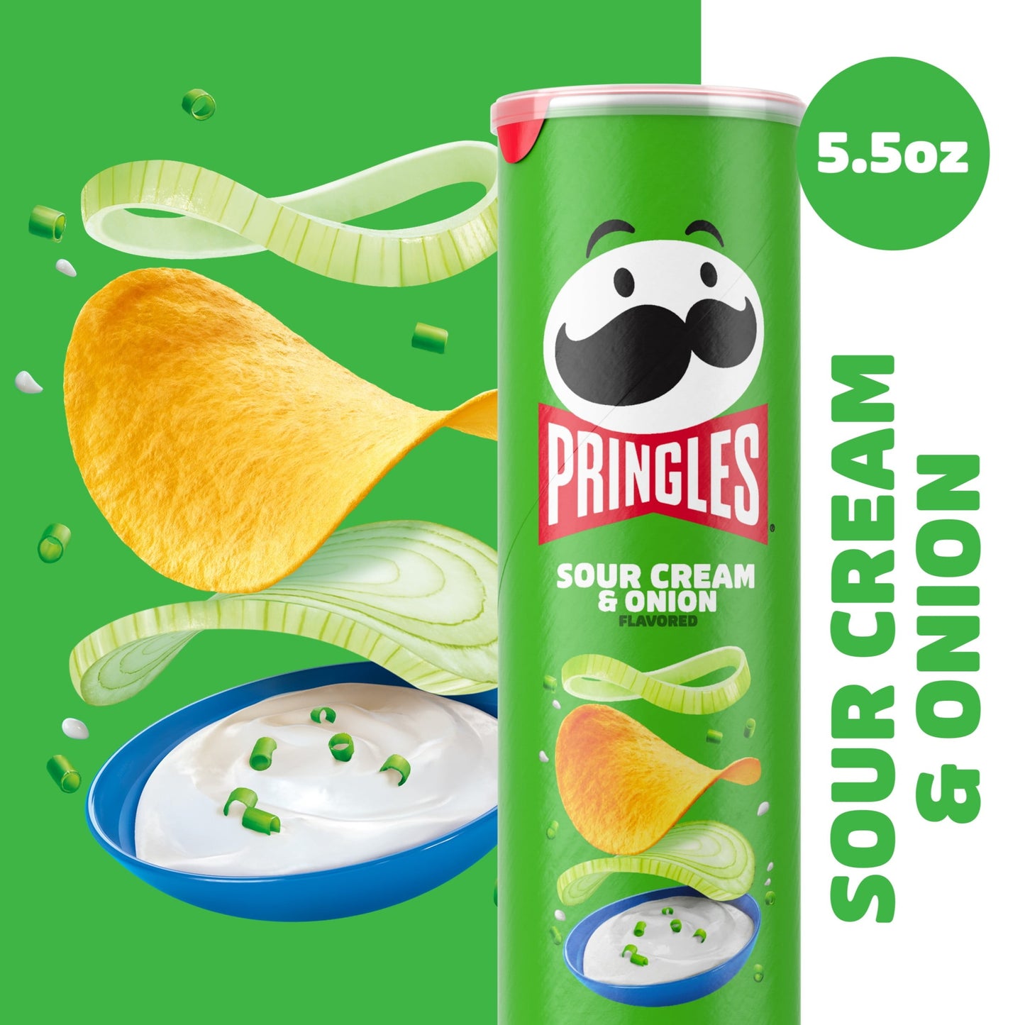 PRINGLES SOUR CREAM & ONION 110 GM BOX. (Chips)