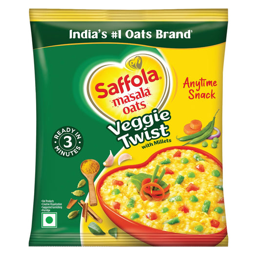 SAFFOLA OATS VEGGIE TWIST MASALA 40 GM POUCH.