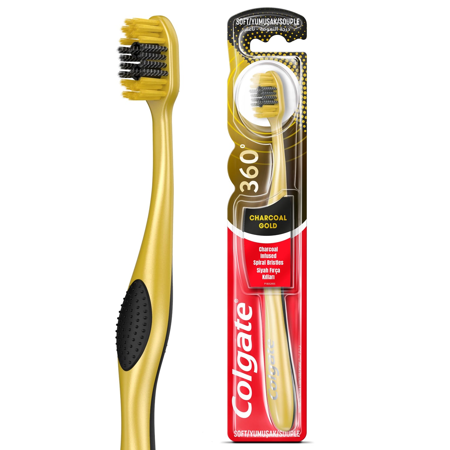 COLGATE 360 CHARCOAL GOLD SOFT BRUSH 1 PCS